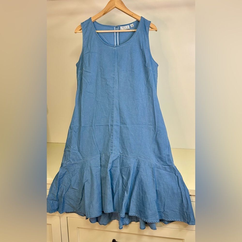 NWOT Joan Rivers Blue Sleeveless chambray Dress M